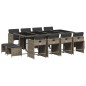 vidaXL 13-tlg. Garten-Essgruppe mit Kissen Grau Poly Rattan vidaXL 13-tlg. Garten-Essgruppe mit Kissen Grau Poly Rattan