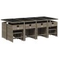 vidaXL 13-tlg. Garten-Essgruppe mit Kissen Grau Poly Rattan vidaXL 13-tlg. Garten-Essgruppe mit Kissen Grau Poly Rattan