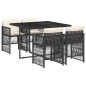 vidaXL 5-tlg. Garten-Essgruppe mit Kissen Schwarz Poly Rattan vidaXL 5-tlg. Garten-Essgruppe mit Kissen Schwarz Poly Rattan