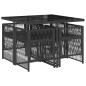 vidaXL 5-tlg. Garten-Essgruppe mit Kissen Schwarz Poly Rattan vidaXL 5-tlg. Garten-Essgruppe mit Kissen Schwarz Poly Rattan