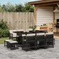 vidaXL 11-tlg. Garten-Essgruppe mit Kissen Schwarz Poly Rattan vidaXL 11-tlg. Garten-Essgruppe mit Kissen Schwarz Poly Rattan