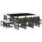 vidaXL 11-tlg. Garten-Essgruppe mit Kissen Schwarz Poly Rattan vidaXL 11-tlg. Garten-Essgruppe mit Kissen Schwarz Poly Rattan