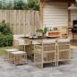 vidaXL 9-tlg. Garten-Essgruppe mit Kissen Beige Poly Rattan vidaXL 9-tlg. Garten-Essgruppe mit Kissen Beige Poly Rattan