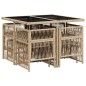 vidaXL 9-tlg. Garten-Essgruppe mit Kissen Beige Poly Rattan vidaXL 9-tlg. Garten-Essgruppe mit Kissen Beige Poly Rattan