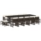 vidaXL 15-tlg. Garten-Essgruppe mit Kissen Braun Poly Rattan vidaXL 15-tlg. Garten-Essgruppe mit Kissen Braun Poly Rattan