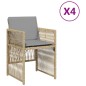 vidaXL Gartenstühle mit Kissen 4 Stk. Beigemischung Poly Rattan vidaXL Gartenstühle mit Kissen 4 Stk. Beigemischung Poly Rattan