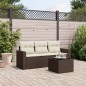 vidaXL 4-tlg. Garten-Sofagarnitur mit Kissen Braun Poly Rattan vidaXL 4-tlg. Garten-Sofagarnitur mit Kissen Braun Poly Rattan