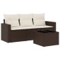 vidaXL 4-tlg. Garten-Sofagarnitur mit Kissen Braun Poly Rattan vidaXL 4-tlg. Garten-Sofagarnitur mit Kissen Braun Poly Rattan