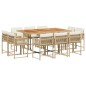 vidaXL 11-tlg. Garten-Essgruppe mit Kissen Beige Poly Rattan vidaXL 11-tlg. Garten-Essgruppe mit Kissen Beige Poly Rattan