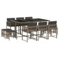 vidaXL 11-tlg. Garten-Essgruppe mit Kissen Grau Poly Rattan vidaXL 11-tlg. Garten-Essgruppe mit Kissen Grau Poly Rattan