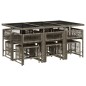 vidaXL 11-tlg. Garten-Essgruppe mit Kissen Grau Poly Rattan vidaXL 11-tlg. Garten-Essgruppe mit Kissen Grau Poly Rattan