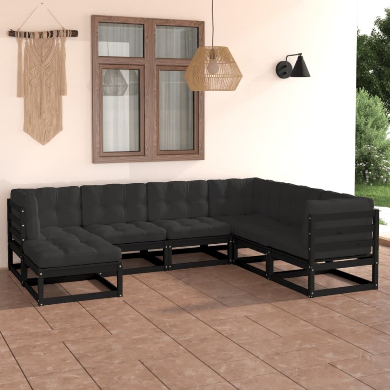 7-tlg. Garten-Lounge-Set mit Kissen Kiefer Massivholz 7-tlg. Garten-Lounge-Set mit Kissen Kiefer Massivholz