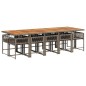 vidaXL 11-tlg. Garten-Essgruppe mit Kissen Grau Poly Rattan vidaXL 11-tlg. Garten-Essgruppe mit Kissen Grau Poly Rattan