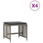 vidaXL Gartenhocker mit Kissen 4 Stk. Grau 41x41x36 cm Poly Rattan vidaXL Gartenhocker mit Kissen 4 Stk. Grau 41x41x36 cm Poly Rattan