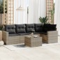 vidaXL 6-tlg. Garten-Sofagarnitur mit Kissen Hellgrau Poly Rattan vidaXL 6-tlg. Garten-Sofagarnitur mit Kissen Hellgrau Poly Rattan
