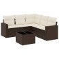 vidaXL 6-tlg. Garten-Sofagarnitur mit Kissen Braun Poly Rattan vidaXL 6-tlg. Garten-Sofagarnitur mit Kissen Braun Poly Rattan
