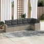 vidaXL 6-tlg. Garten-Sofagarnitur mit Kissen Hellgrau Poly Rattan vidaXL 6-tlg. Garten-Sofagarnitur mit Kissen Hellgrau Poly Rattan