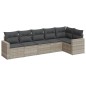 vidaXL 6-tlg. Garten-Sofagarnitur mit Kissen Hellgrau Poly Rattan vidaXL 6-tlg. Garten-Sofagarnitur mit Kissen Hellgrau Poly Rattan