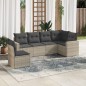vidaXL 6-tlg. Garten-Sofagarnitur mit Kissen Hellgrau Poly Rattan vidaXL 6-tlg. Garten-Sofagarnitur mit Kissen Hellgrau Poly Rattan
