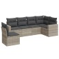 vidaXL 6-tlg. Garten-Sofagarnitur mit Kissen Hellgrau Poly Rattan vidaXL 6-tlg. Garten-Sofagarnitur mit Kissen Hellgrau Poly Rattan