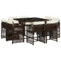 vidaXL 9-tlg. Garten-Essgruppe mit Kissen Braun Poly Rattan vidaXL 9-tlg. Garten-Essgruppe mit Kissen Braun Poly Rattan
