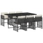 vidaXL 7-tlg. Garten-Essgruppe mit Kissen Schwarz Poly Rattan vidaXL 7-tlg. Garten-Essgruppe mit Kissen Schwarz Poly Rattan