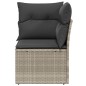 vidaXL Garten-Ecksofa mit Kissen Hellgrau Poly Rattan vidaXL Garten-Ecksofa mit Kissen Hellgrau Poly Rattan