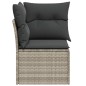 vidaXL Garten-Ecksofa mit Kissen Hellgrau Poly Rattan vidaXL Garten-Ecksofa mit Kissen Hellgrau Poly Rattan