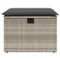 vidaXL Gartenhocker mit Kissen Hellgrau 55x55x37 cm Poly Rattan vidaXL Gartenhocker mit Kissen Hellgrau 55x55x37 cm Poly Rattan