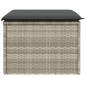 vidaXL Gartenhocker mit Kissen Hellgrau 55x55x37 cm Poly Rattan vidaXL Gartenhocker mit Kissen Hellgrau 55x55x37 cm Poly Rattan