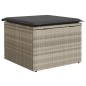vidaXL Gartenhocker mit Kissen Hellgrau 55x55x37 cm Poly Rattan vidaXL Gartenhocker mit Kissen Hellgrau 55x55x37 cm Poly Rattan