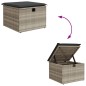 vidaXL Gartenhocker mit Kissen Hellgrau 55x55x37 cm Poly Rattan vidaXL Gartenhocker mit Kissen Hellgrau 55x55x37 cm Poly Rattan