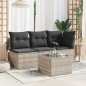 vidaXL Gartentisch mit Glasplatte Hellgrau 55x55x37 cm Poly Rattan vidaXL Gartentisch mit Glasplatte Hellgrau 55x55x37 cm Poly Rattan