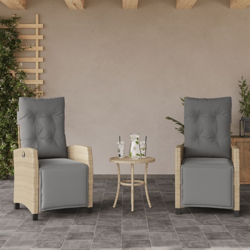 vidaXL Gartensessel mit Fußteil 2 Stk. Verstellbar Poly Rattan vidaXL Gartensessel mit Fußteil 2 Stk. Verstellbar Poly Rattan
