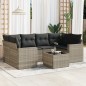 vidaXL 7-tlg. Garten-Sofagarnitur mit Kissen Hellgrau Poly Rattan vidaXL 7-tlg. Garten-Sofagarnitur mit Kissen Hellgrau Poly Rattan