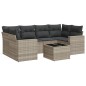 vidaXL 7-tlg. Garten-Sofagarnitur mit Kissen Hellgrau Poly Rattan vidaXL 7-tlg. Garten-Sofagarnitur mit Kissen Hellgrau Poly Rattan
