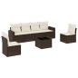 vidaXL 7-tlg. Garten-Sofagarnitur mit Kissen Braun Poly Rattan vidaXL 7-tlg. Garten-Sofagarnitur mit Kissen Braun Poly Rattan