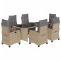 vidaXL 7-tlg. Garten-Essgruppe mit Kissen Beigemischung Poly Rattan vidaXL 7-tlg. Garten-Essgruppe mit Kissen Beigemischung Poly Rattan