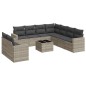 vidaXL 10-tlg. Garten-Sofagarnitur mit Kissen Hellgrau Poly Rattan vidaXL 10-tlg. Garten-Sofagarnitur mit Kissen Hellgrau Poly Rattan