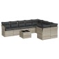 vidaXL 10-tlg. Garten-Sofagarnitur mit Kissen Hellgrau Poly Rattan vidaXL 10-tlg. Garten-Sofagarnitur mit Kissen Hellgrau Poly Rattan