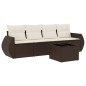 vidaXL 5-tlg. Garten-Sofagarnitur mit Kissen Braun Poly Rattan vidaXL 5-tlg. Garten-Sofagarnitur mit Kissen Braun Poly Rattan