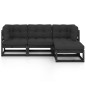 4-tlg. Garten-Lounge-Set mit Kissen Massivholz Kiefer 4-tlg. Garten-Lounge-Set mit Kissen Massivholz Kiefer