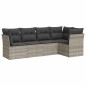 vidaXL 5-tlg. Garten-Sofagarnitur mit Kissen Hellgrau Poly Rattan vidaXL 5-tlg. Garten-Sofagarnitur mit Kissen Hellgrau Poly Rattan