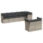 vidaXL 8-tlg. Garten-Sofagarnitur mit Kissen Hellgrau Poly Rattan vidaXL 8-tlg. Garten-Sofagarnitur mit Kissen Hellgrau Poly Rattan