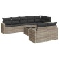 vidaXL 9-tlg. Garten-Sofagarnitur mit Kissen Hellgrau Poly Rattan vidaXL 9-tlg. Garten-Sofagarnitur mit Kissen Hellgrau Poly Rattan