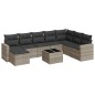 vidaXL 9-tlg. Garten-Sofagarnitur mit Kissen Hellgrau Poly Rattan vidaXL 9-tlg. Garten-Sofagarnitur mit Kissen Hellgrau Poly Rattan