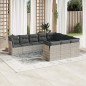 vidaXL 10-tlg. Garten-Sofagarnitur mit Kissen Hellgrau Poly Rattan vidaXL 10-tlg. Garten-Sofagarnitur mit Kissen Hellgrau Poly Rattan