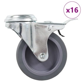 vidaXL 16 Stk. Lenkrollen mit Rückenloch 75 mm 