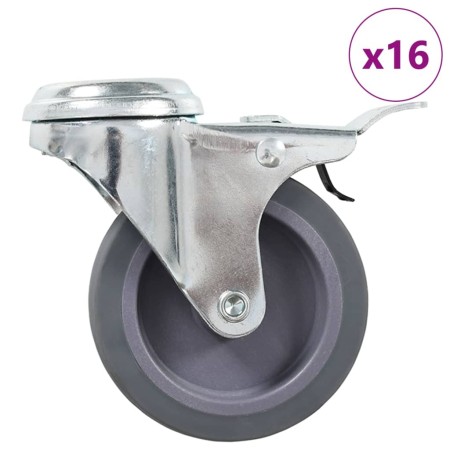 vidaXL 16 Stk. Lenkrollen mit Rückenloch 75 mm 