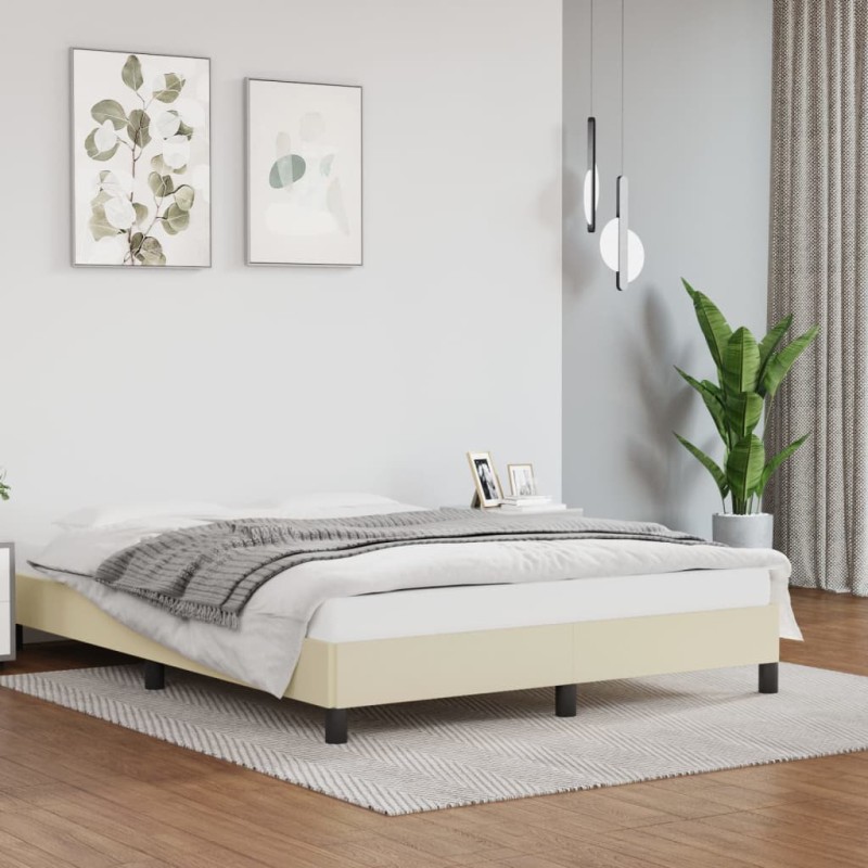 vidaXL Bettgestell Creme 140x200 cm Kunstleder vidaXL Bettgestell Creme 140x200 cm Kunstleder